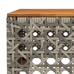 HKH Mesa de Jardim 55x55x36 Cm Vime Pe e Madeira de Acácia - Cinzento