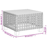 HKH Mesa de Jardim 55x55x36 Cm Vime Pe e Madeira de Acácia - Cinzento