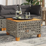 HKH Mesa de Jardim 55x55x36 Cm Vime Pe e Madeira de Acácia - Cinzento