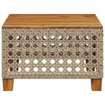 HKH Mesa de Jardim 55x55x36 Cm Vime Pe e Madeira de Acácia - Bege