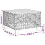 HKH Mesa de Jardim 55x55x36 Cm Vime Pe e Madeira de Acácia - Bege