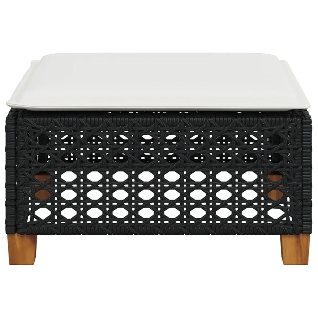 HKH Banco de Jardín con Cojín 63,5x56x32 Cm Ratán Pe - Negro