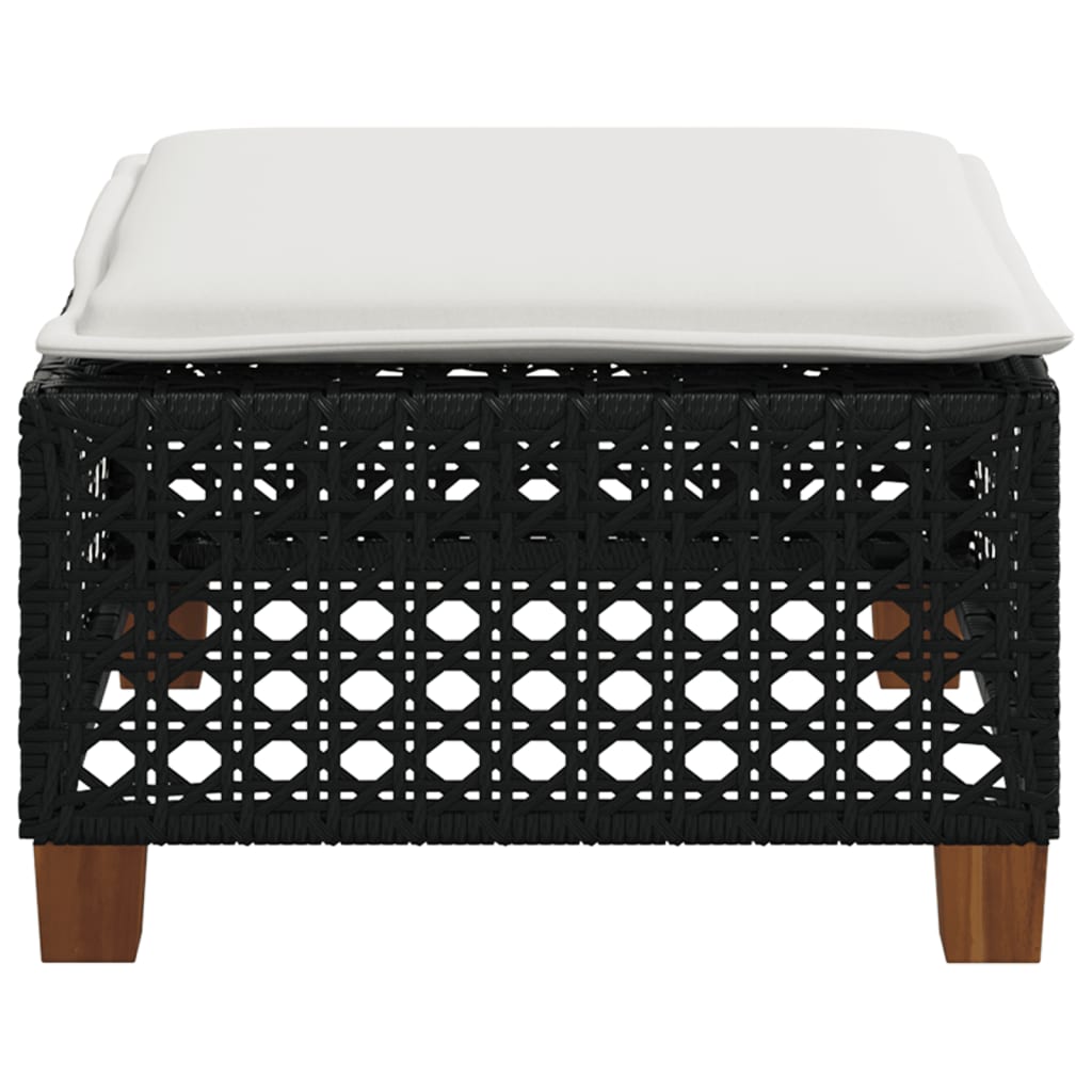 HKH Banco de Jardín con Cojín 63,5x56x32 Cm Ratán Pe - Negro