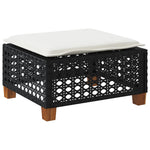 HKH Banco de Jardín con Cojín 63,5x56x32 Cm Ratán Pe - Negro