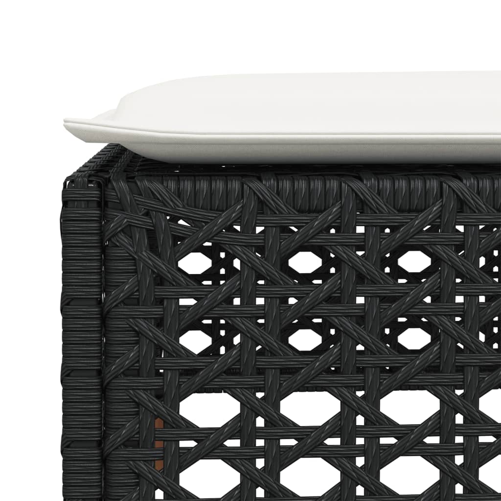 HKH Banco de Jardín con Cojín 63,5x56x32 Cm Ratán Pe - Negro