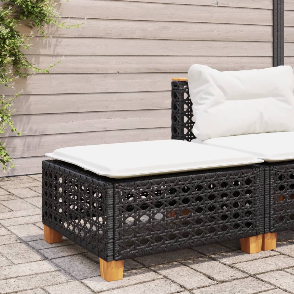HKH Banco de Jardim com Almofadão 63,5x56x32 Cm Vime Pe - Preto