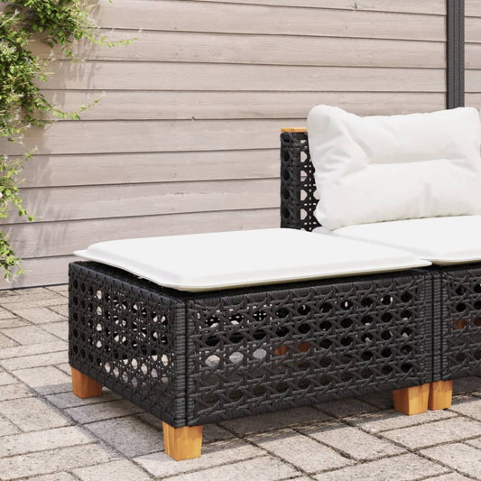 HKH Banco de Jardim com Almofadão 63,5x56x32 Cm Vime Pe - Preto