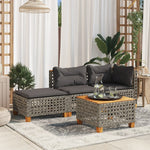 HKH Banco de Jardim com Almofadão 63,5x56x32 Cm Vime Pe - Cinzento
