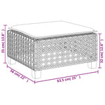 HKH Banco de Jardim com Almofadão 63,5x56x32 Cm Vime Pe - Cinzento