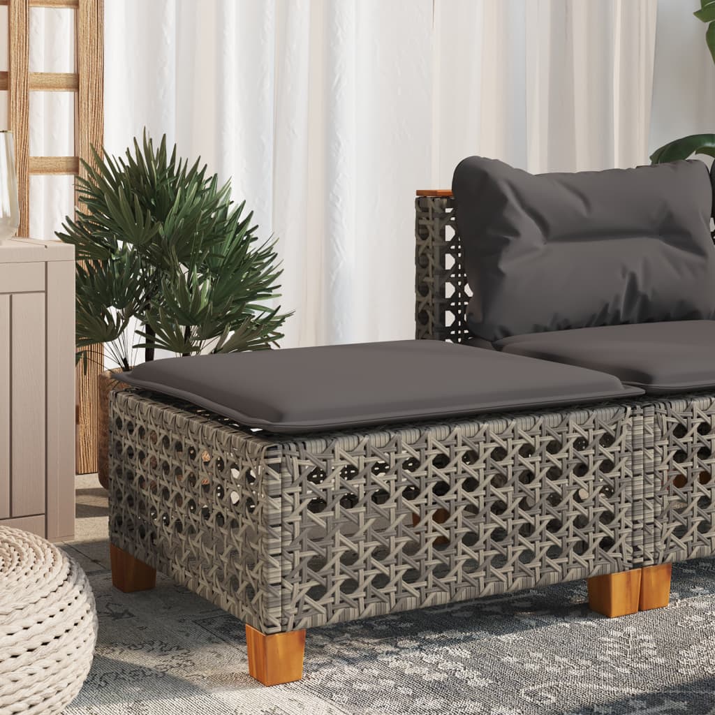HKH Banco de Jardim com Almofadão 63,5x56x32 Cm Vime Pe - Cinzento
