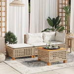 HKH Banco de Jardim com Almofada 63,5x56x32 Cm Vime Pe - Bege