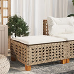 HKH Banco de Jardim com Almofada 63,5x56x32 Cm Vime Pe - Bege