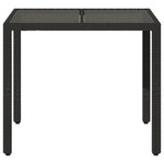 HKH Mesa de Jardim com Tampo de Vidro Vime Pe - Preto