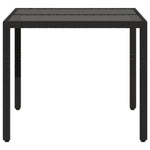 HKH Mesa de Jardim com Tampo de Vidro Vime Pe - Preto