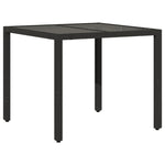 HKH Mesa de Jardim com Tampo de Vidro Vime Pe - Preto