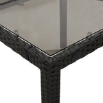 HKH Mesa de Jardim com Tampo de Vidro Vime Pe - Preto