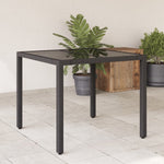 HKH Mesa de Jardim com Tampo de Vidro Vime Pe - Preto