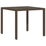 HKH Mesa de Jardim com Tampo de Vidro Vime Pe Castanho - Marrom