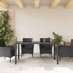 HKH Mesa de Jardim com Tampo de Vidro Vime Pe - Preto