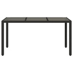 HKH Mesa de Jardim com Tampo de Vidro Vime Pe - Preto