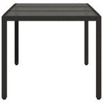 HKH Mesa de Jardim com Tampo de Vidro Vime Pe - Preto