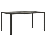 HKH Mesa de Jardim com Tampo de Vidro Vime Pe - Preto