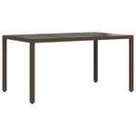 HKH Mesa de Jardim com Tampo de Vidro Vime Pe Castanho - Marrom