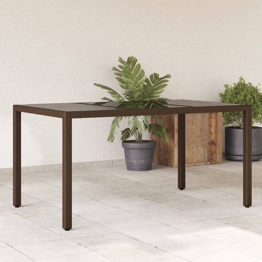 HKH Mesa de Jardim com Tampo de Vidro Vime Pe Castanho - Marrom