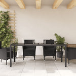 HKH Mesa de Jardim com Tampo de Vidro Vime Pe - Preto
