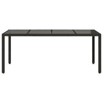 HKH Mesa de Jardim com Tampo de Vidro Vime Pe - Preto