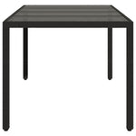 HKH Mesa de Jardim com Tampo de Vidro Vime Pe - Preto