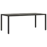 HKH Mesa de Jardim com Tampo de Vidro Vime Pe - Preto