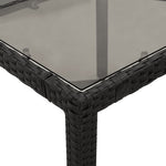 HKH Mesa de Jardim com Tampo de Vidro Vime Pe - Preto