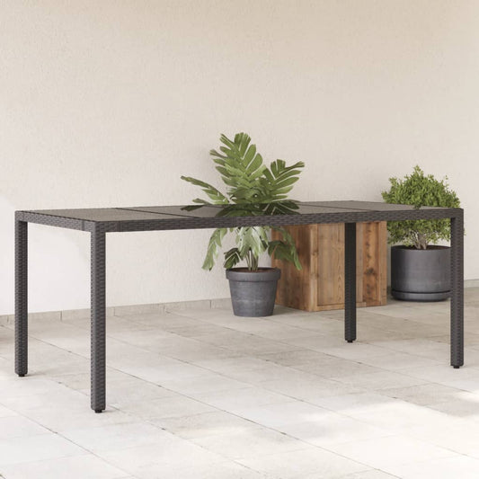 HKH Mesa de Jardim com Tampo de Vidro Vime Pe - Preto