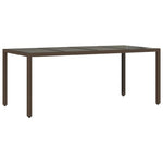 HKH Mesa de Jardim com Tampo de Vidro Vime Pe Castanho - Marrom
