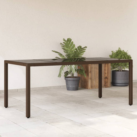 HKH Mesa de Jardim com Tampo de Vidro Vime Pe Castanho - Marrom