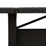 HKH Mesa de Jardim com Tampo de Madeira de Acácia Vime Pe - Preto