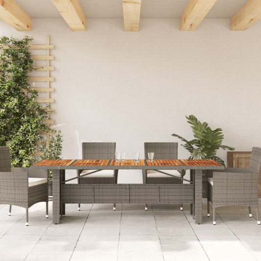 HKH Mesa de Jardim com Tampo de Madeira de Acácia Vime Pe - Cinzento