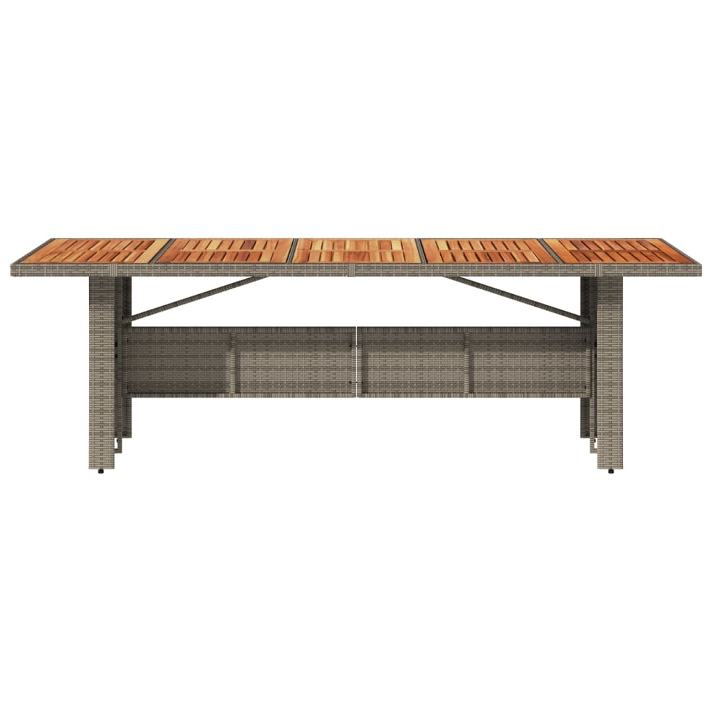 HKH Mesa de Jardim com Tampo de Madeira de Acácia Vime Pe - Cinzento