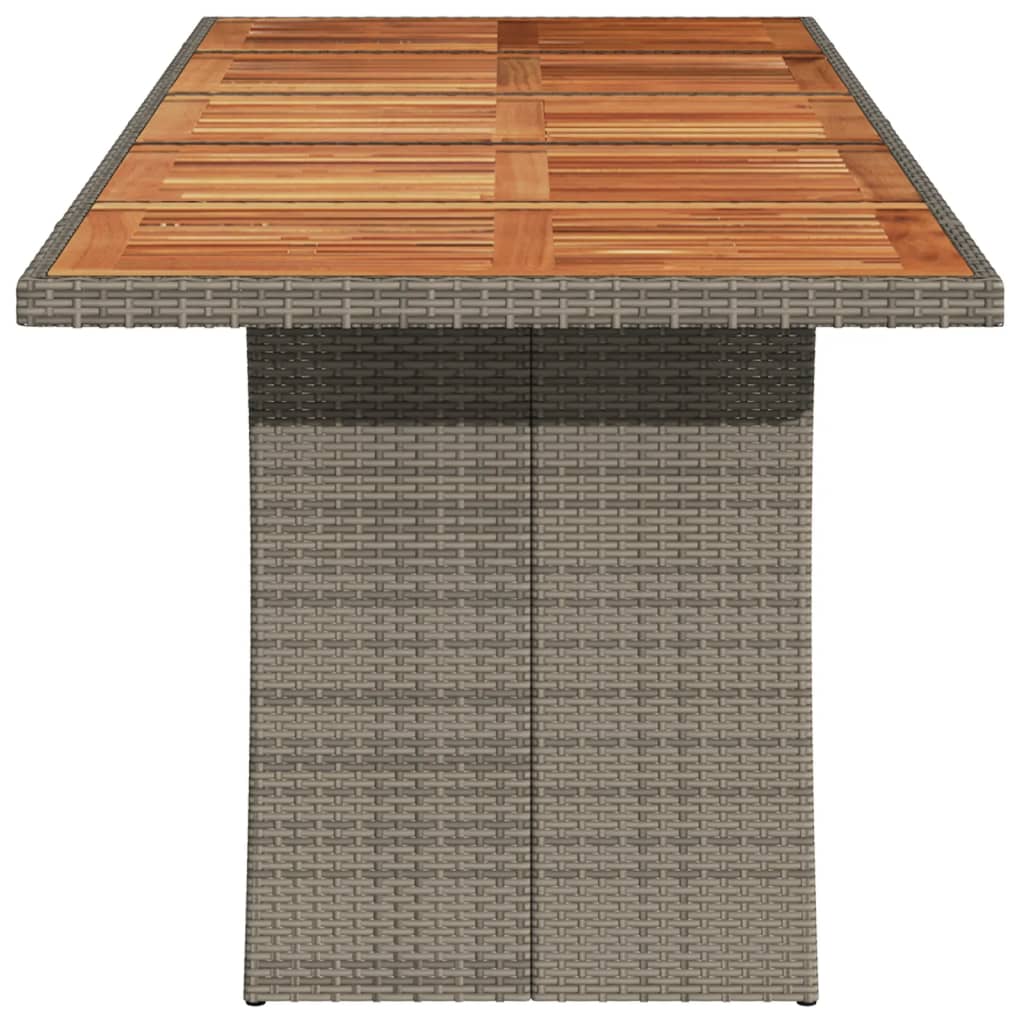 HKH Mesa de Jardim com Tampo de Madeira de Acácia Vime Pe - Cinzento
