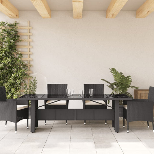 HKH Mesa de Jardim com Tampo de Vidro Vime Pe - Preto