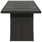 HKH Mesa de Jardim com Tampo de Vidro Vime Pe - Preto