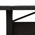 HKH Mesa de Jardim com Tampo de Vidro Vime Pe - Preto