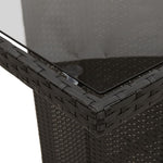 HKH Mesa de Jardim com Tampo de Vidro Vime Pe - Preto