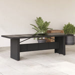 HKH Mesa de Jardim com Tampo de Vidro Vime Pe - Preto