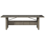 HKH Mesa de Jardim com Tampo de Vidro Vime Pe - Cinzento