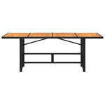 HKH Mesa de Jardim com Tampo em Acácia 190x80x75 Cm Vime Pe - Preto