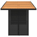 HKH Mesa de Jardim com Tampo em Acácia 190x80x75 Cm Vime Pe - Preto