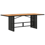 HKH Mesa de Jardim com Tampo em Acácia 190x80x75 Cm Vime Pe - Preto