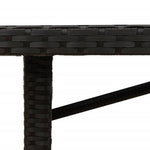HKH Mesa de Jardim com Tampo em Acácia 190x80x75 Cm Vime Pe - Preto